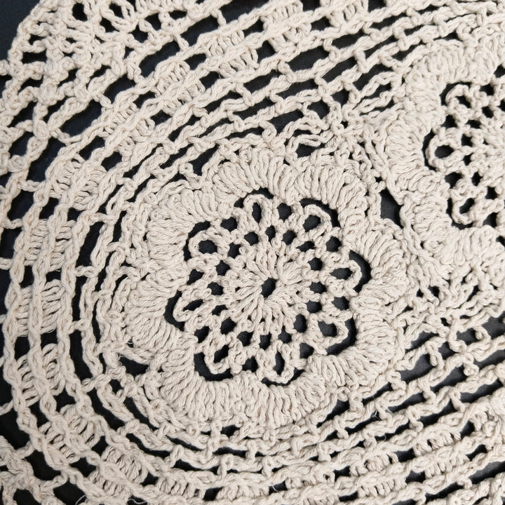 Oval Floral Crochet Doily Patch