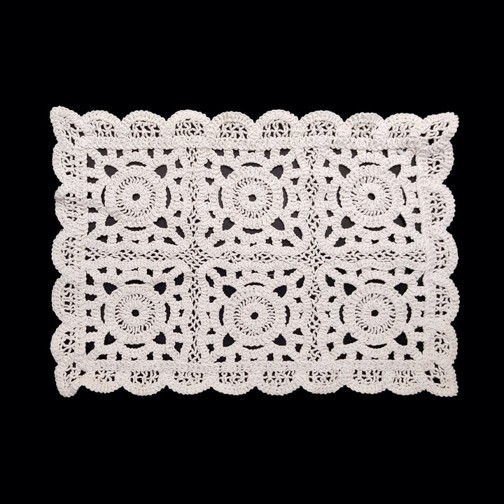 Rectangular Floral Design Crochet Patch