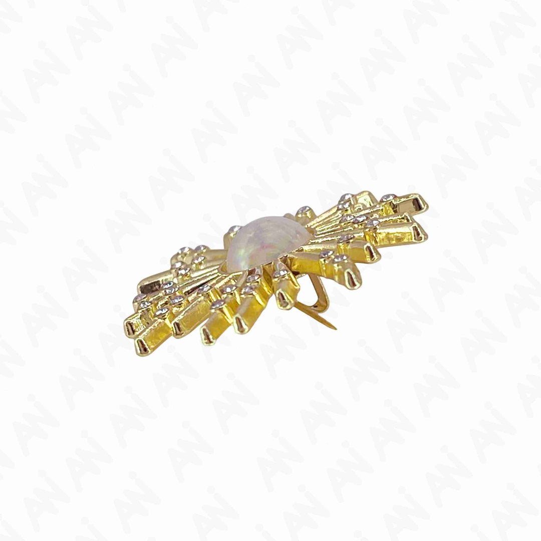 Starburst Gold Color Metal Brooch