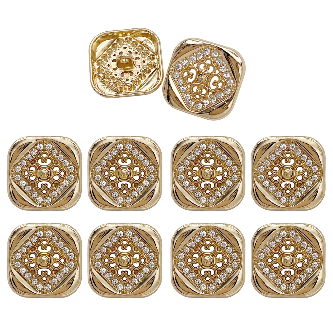 Square Crystal Metal Buttons