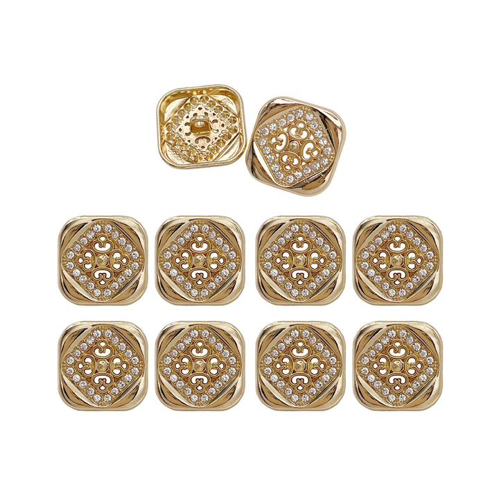 Square Crystal Metal Buttons