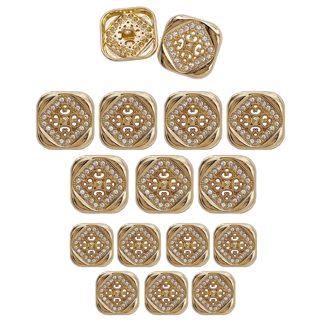 Square Crystal Metal Buttons