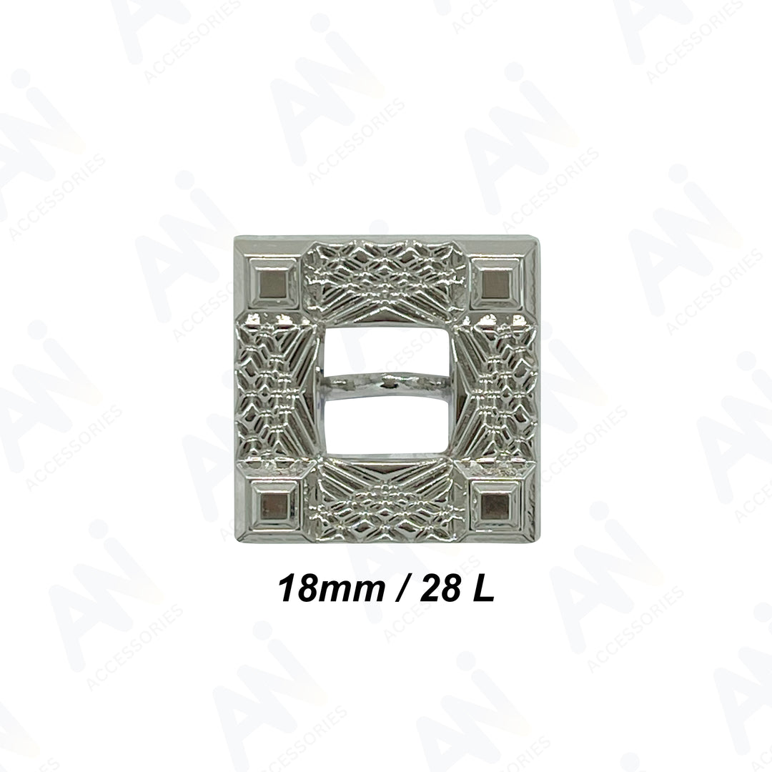 Intricate Square Metal Button for Clothing and Crafts