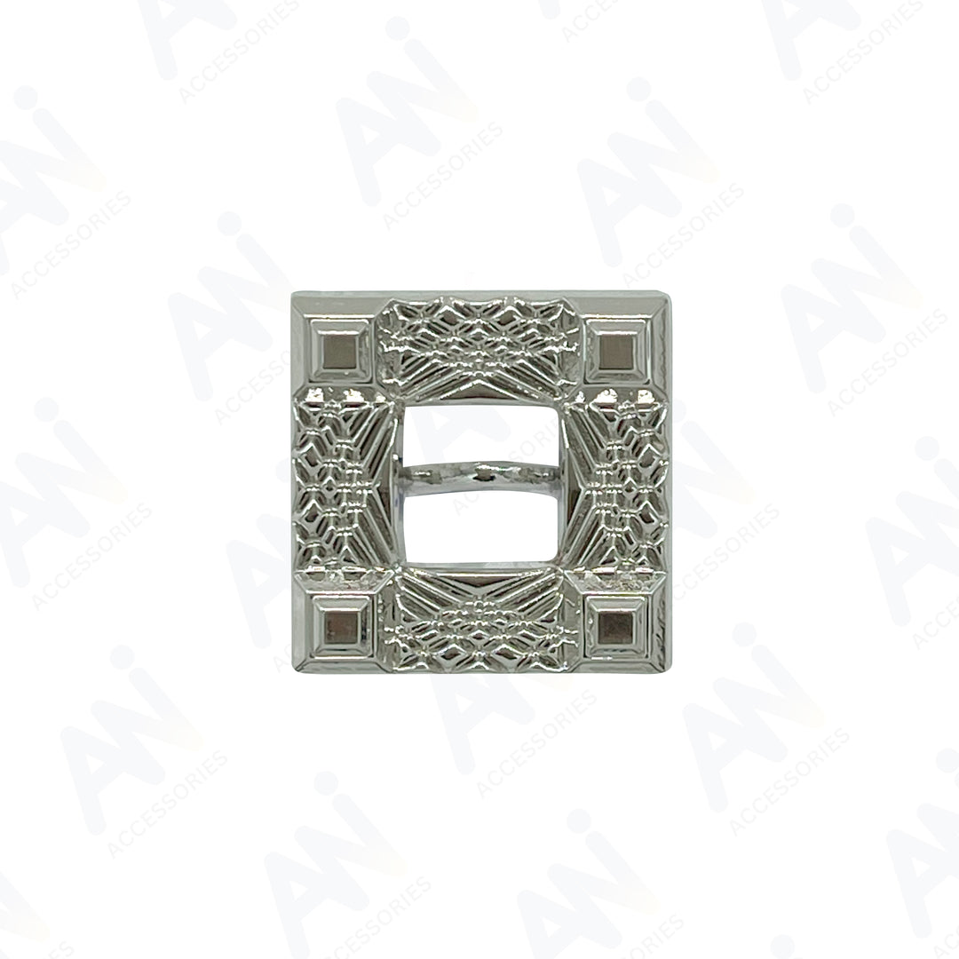 Intricate Square Metal Button for Clothing and Crafts