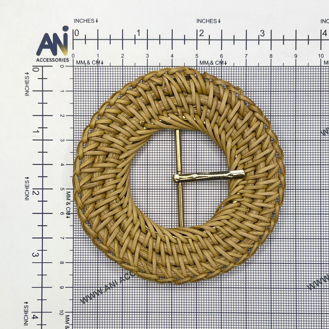 Prong Rattan Circle Buckle for Clothing Accessories