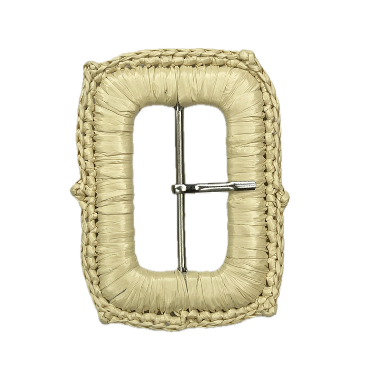 Prong Rectangular Raffia Buckle for Fashion