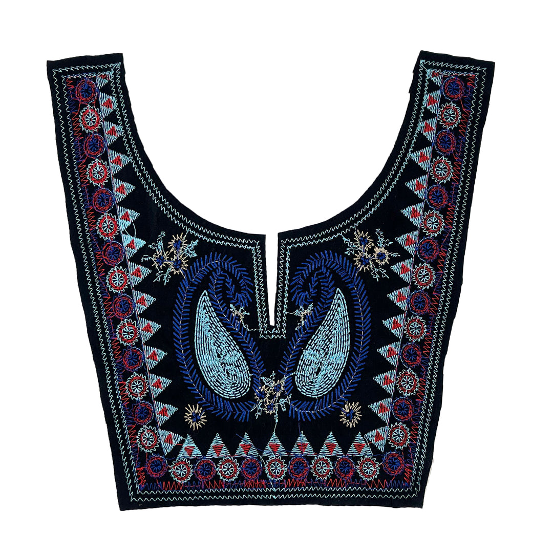 Multicolor Embroidery Neckline