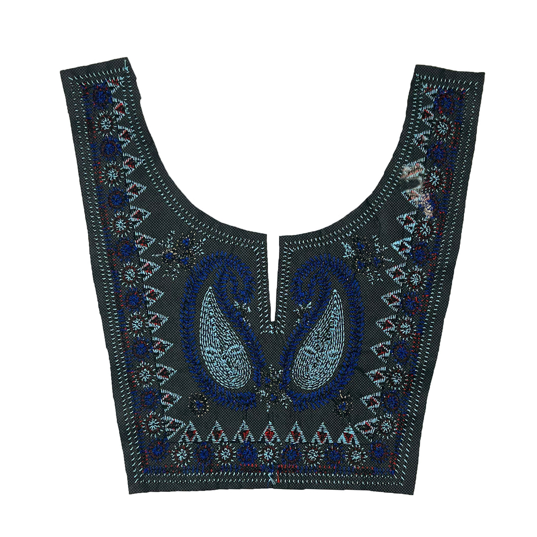 Multicolor Embroidery Neckline