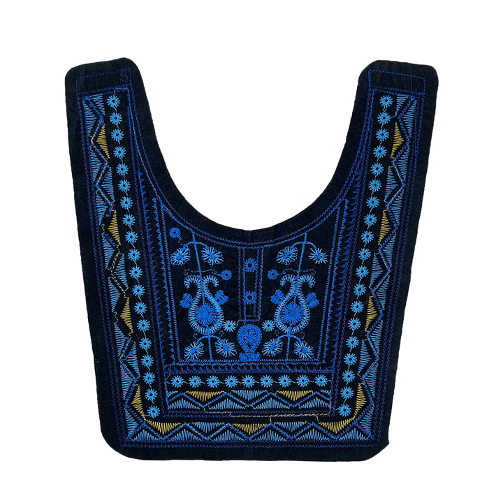 Blue paisley paradise design neckline