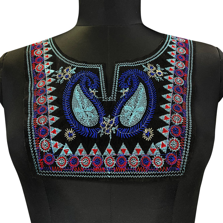 Multicolor Embroidery Neckline