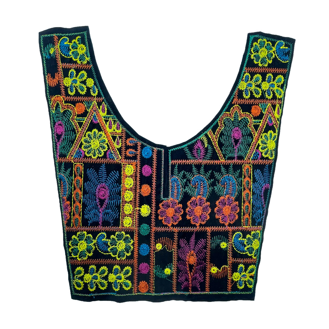 Vibrant Multicolor Embroidered Neckline