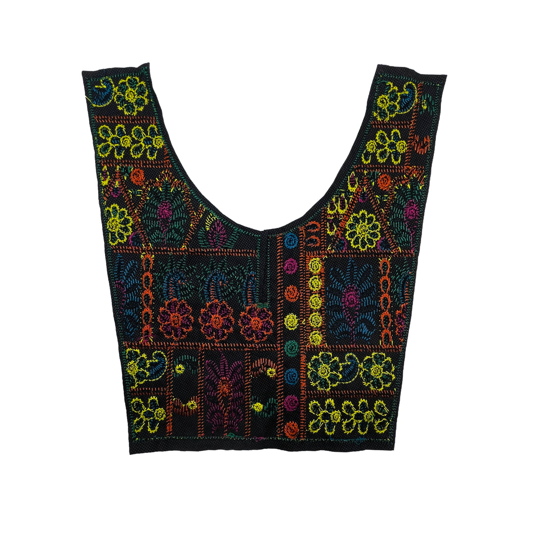 Vibrant Multicolor Embroidered Neckline