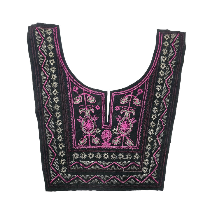 Black color with multicolor design classy embroidered neckline