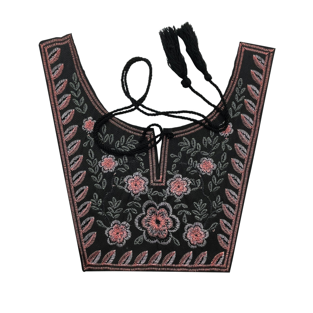 Floral and Leafy Style Ethnic Neckline