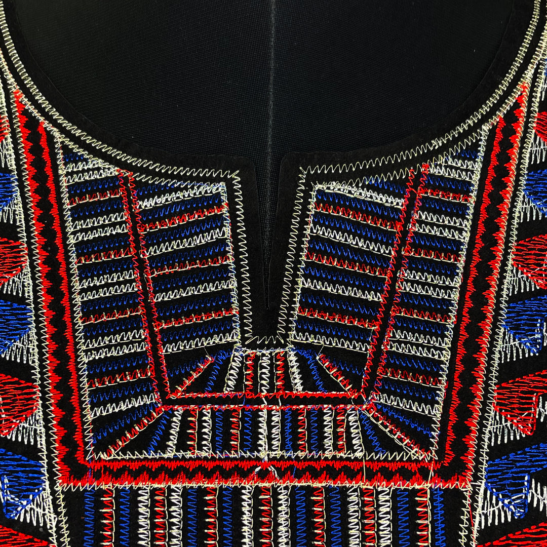 Colorful embroidery Tribal Neckline