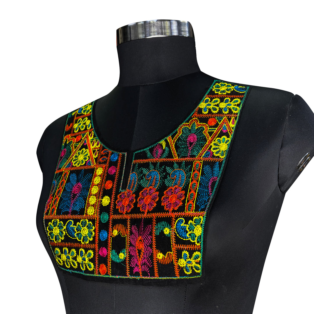 Vibrant Multicolor Embroidered Neckline