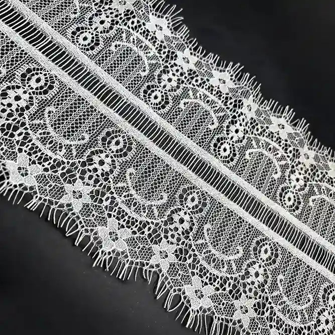 Double  Layer Border Mesh Cream Chantilly Lace