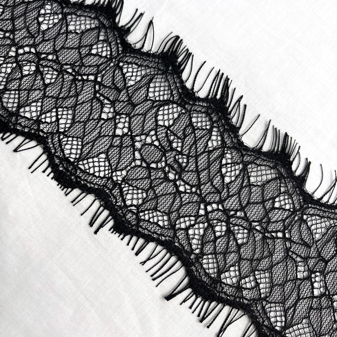 Floral Mesh Black Chantilly Lace