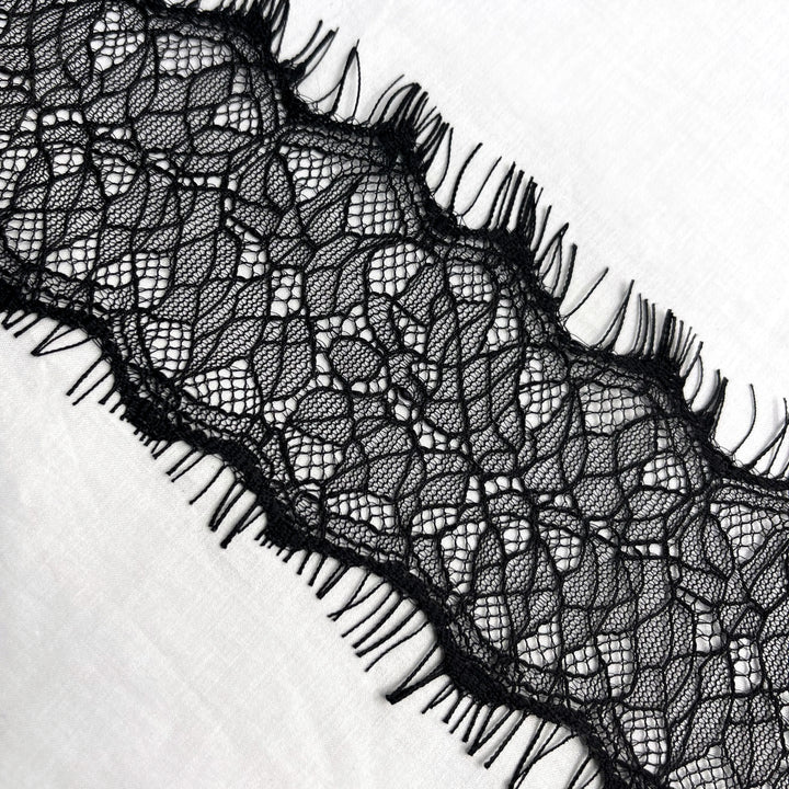 Floral Mesh Black Chantilly Lace