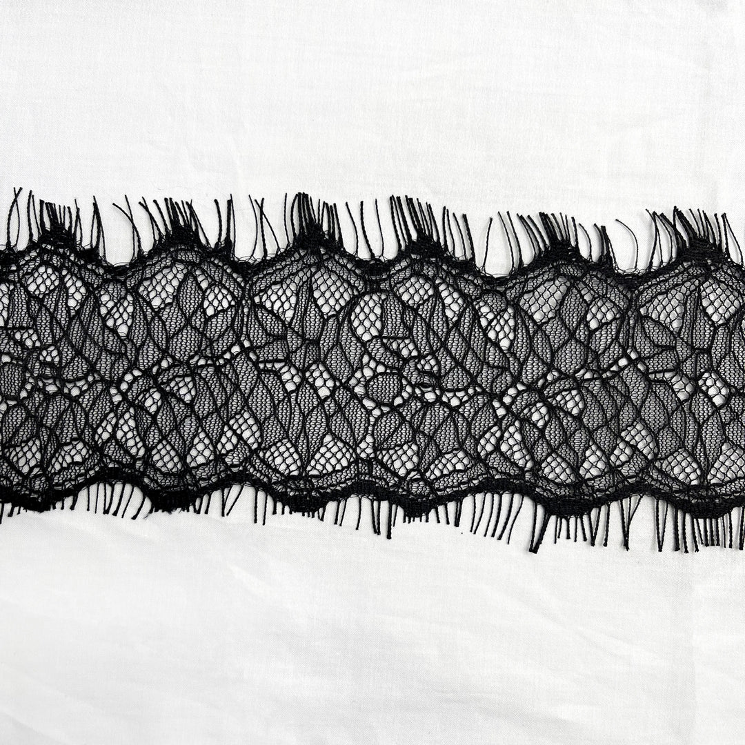 Floral Mesh Black Chantilly Lace