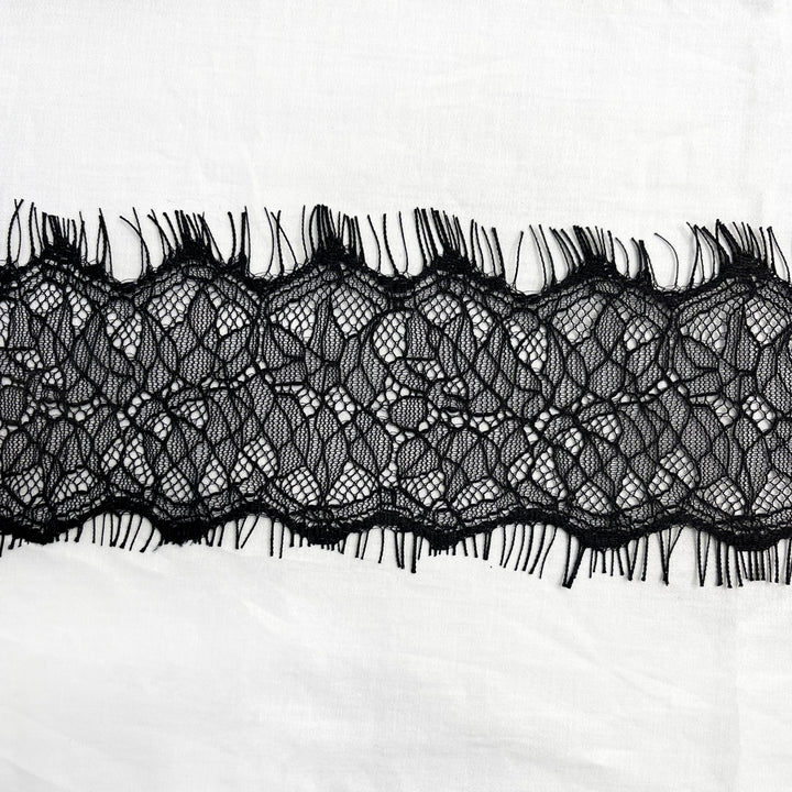 Floral Mesh Black Chantilly Lace