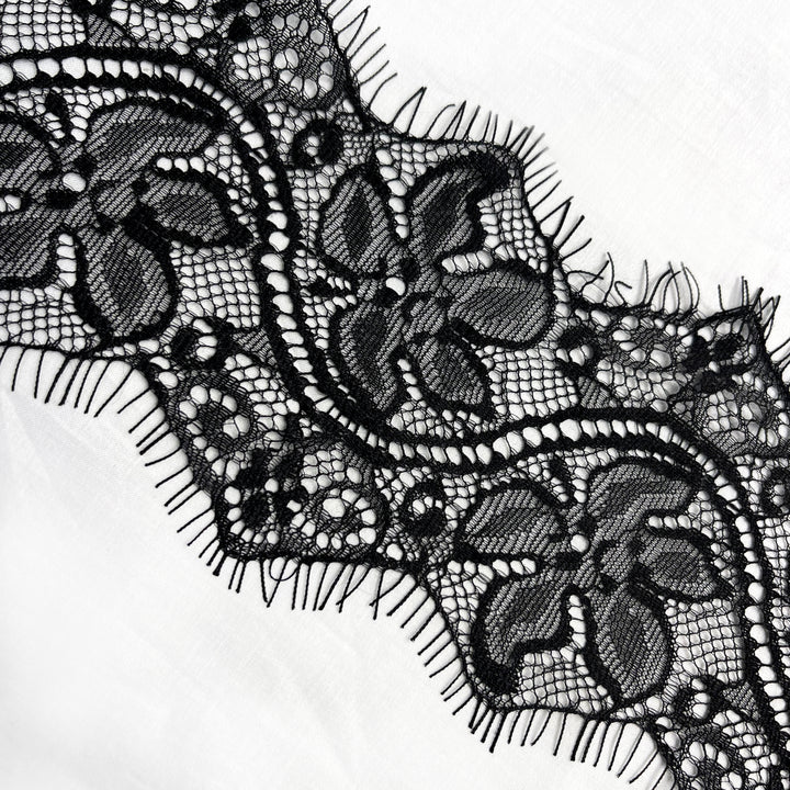 Black Baroque-Inspired Floral Eyelash Lace