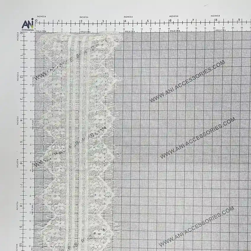 White Floral Zig-Zag Cutwork Chantilly Lace