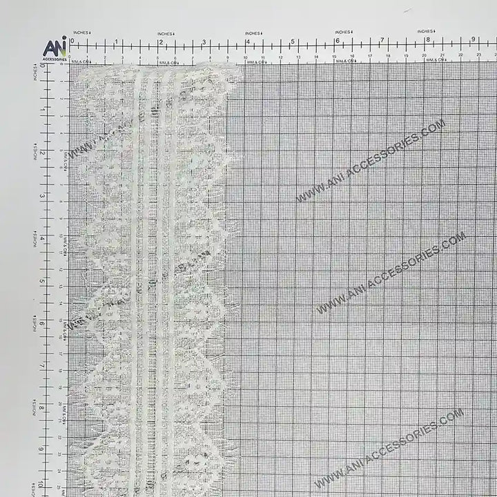 White Floral Zig-Zag Cutwork Chantilly Lace