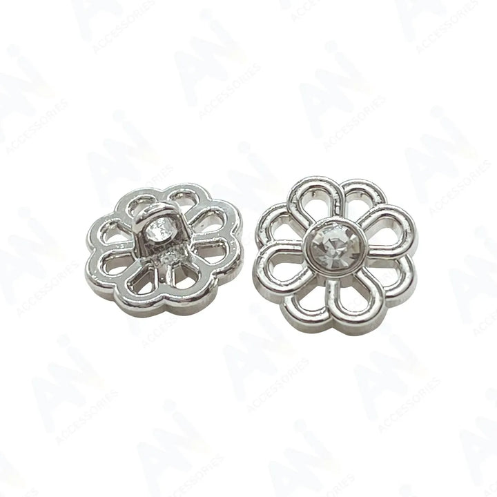 Decorative Flower Metal Buttons | 12mm(20L)