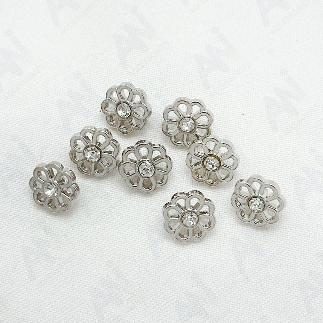 Gold Flower Buttons with Pearls