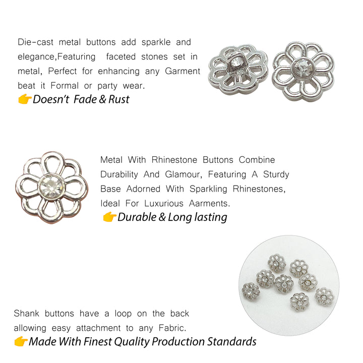 Decorative Flower Metal Buttons