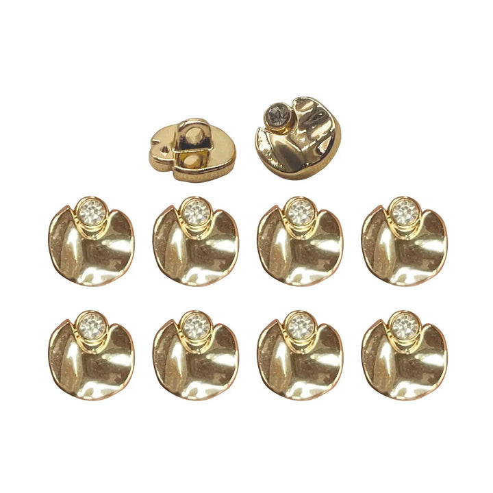 Rhinestone Accents Metal Buttons | 11mm(18L)