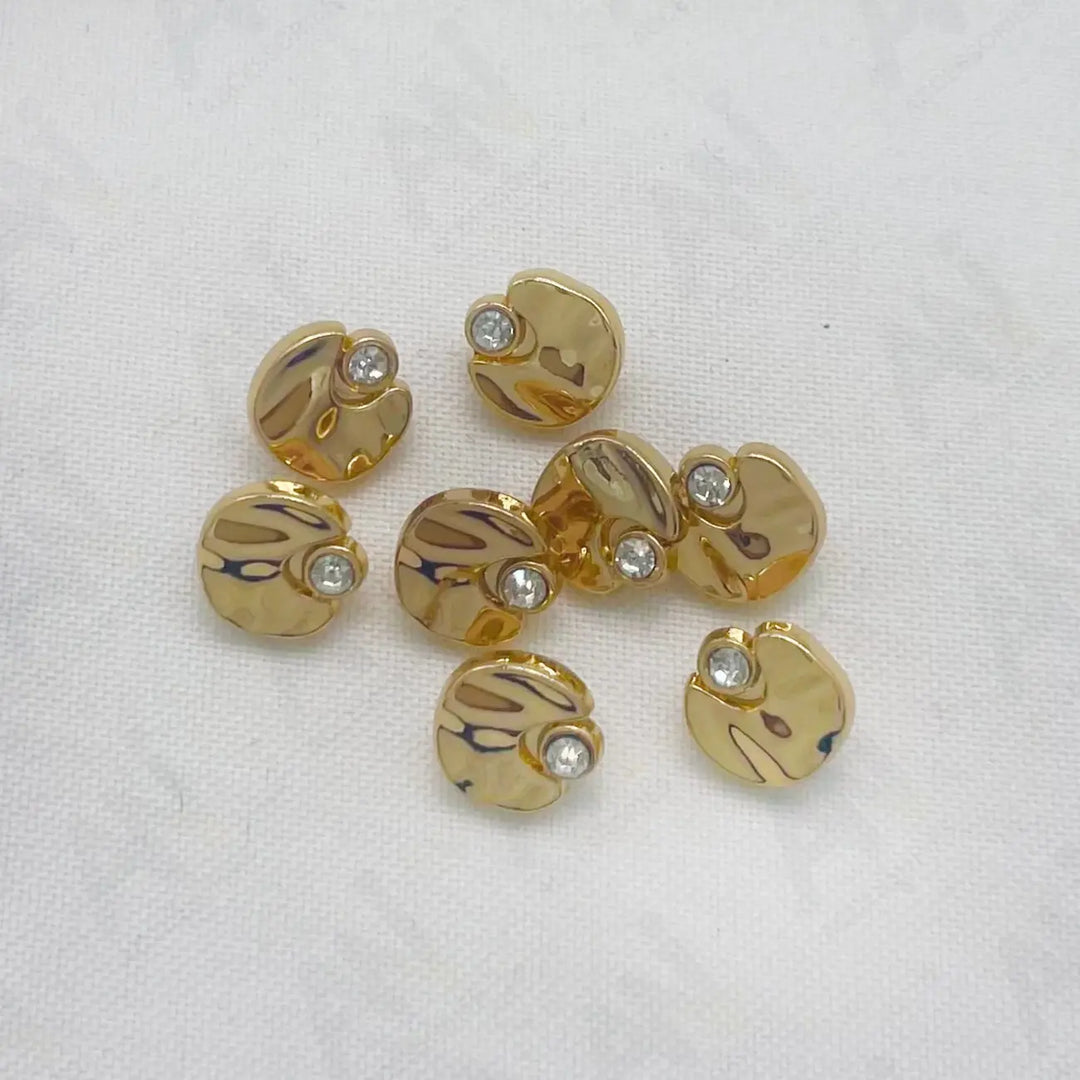 Rhinestone Accents Metal Buttons | 11mm(18L)