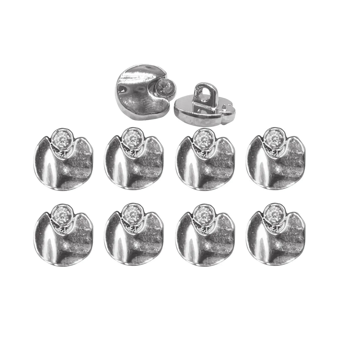 Rhinestone Accents Metal Buttons | 11mm(18L)