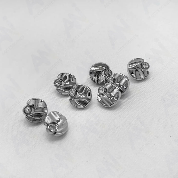 Rhinestone Accents Metal Buttons | 11mm(18L)