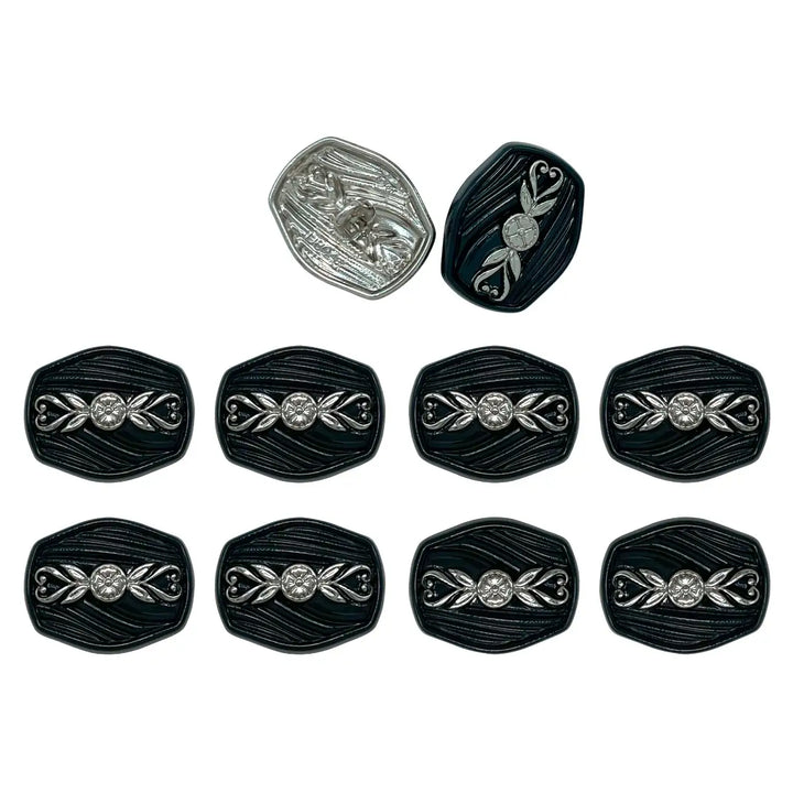 Oval Designer Metal Button with Floral Motif | 18mm(28L) & 23mm(36L)