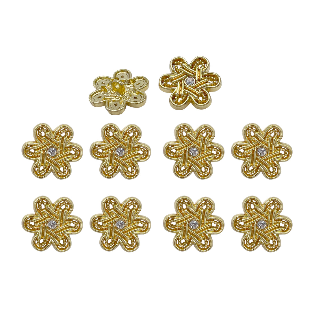 Elegant Ornate Flower Design Buttons for Apparel