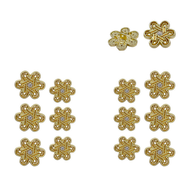 Elegant Ornate Flower Design Buttons for Apparel