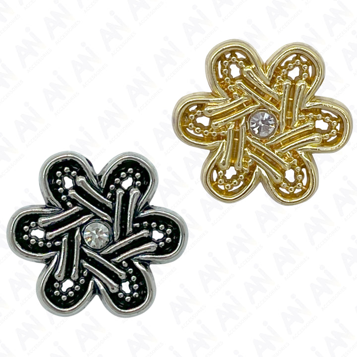 Elegant Ornate Flower Design Buttons for Apparel