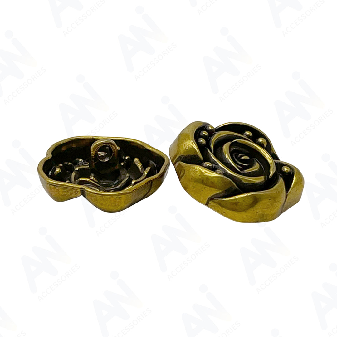 Decorative Rose Metal Buttons