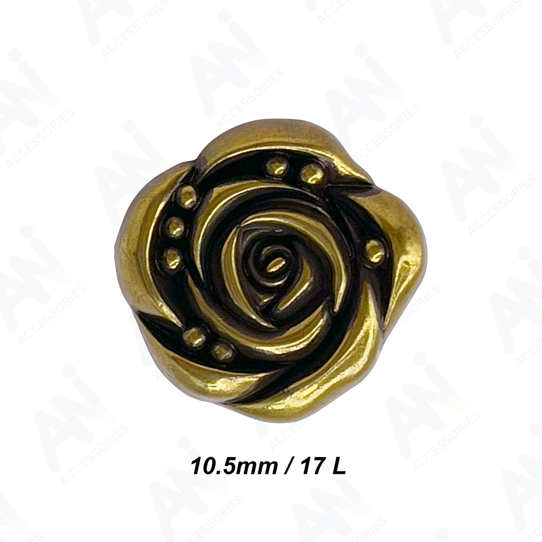 Decorative Rose Metal Buttons