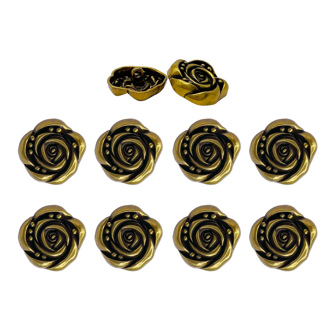 Decorative Rose Metal Buttons