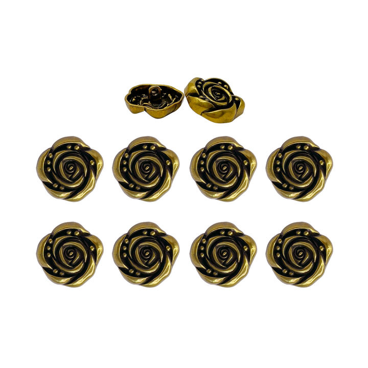 Decorative Rose Metal Buttons