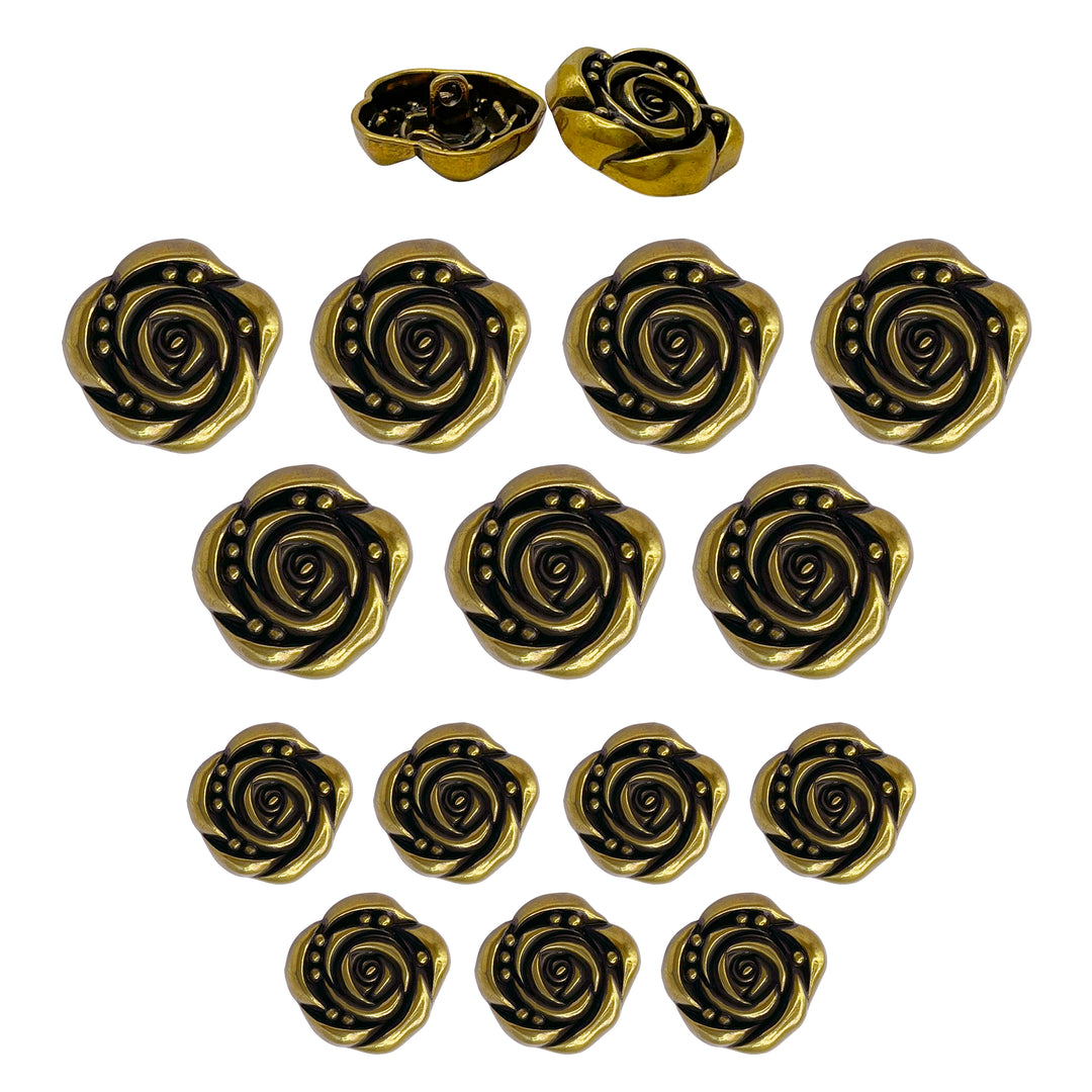 Decorative Rose Metal Buttons