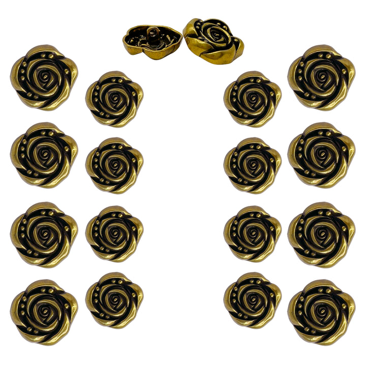 Decorative Rose Metal Buttons