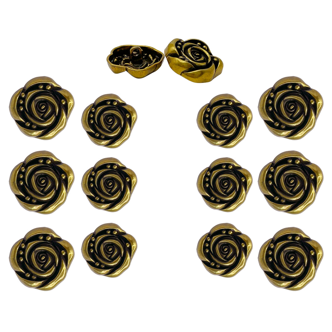 Decorative Rose Metal Buttons