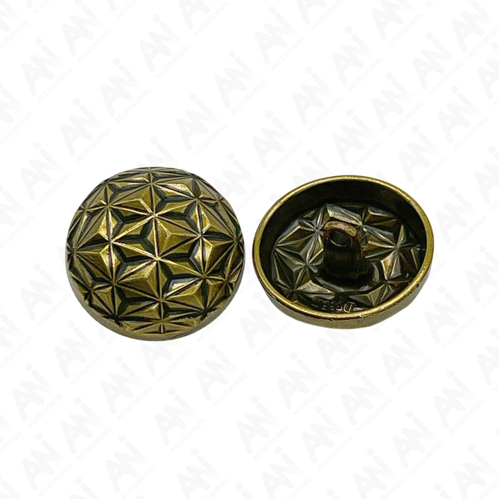 Geometric Metal Buttons for Clothing and Crafts