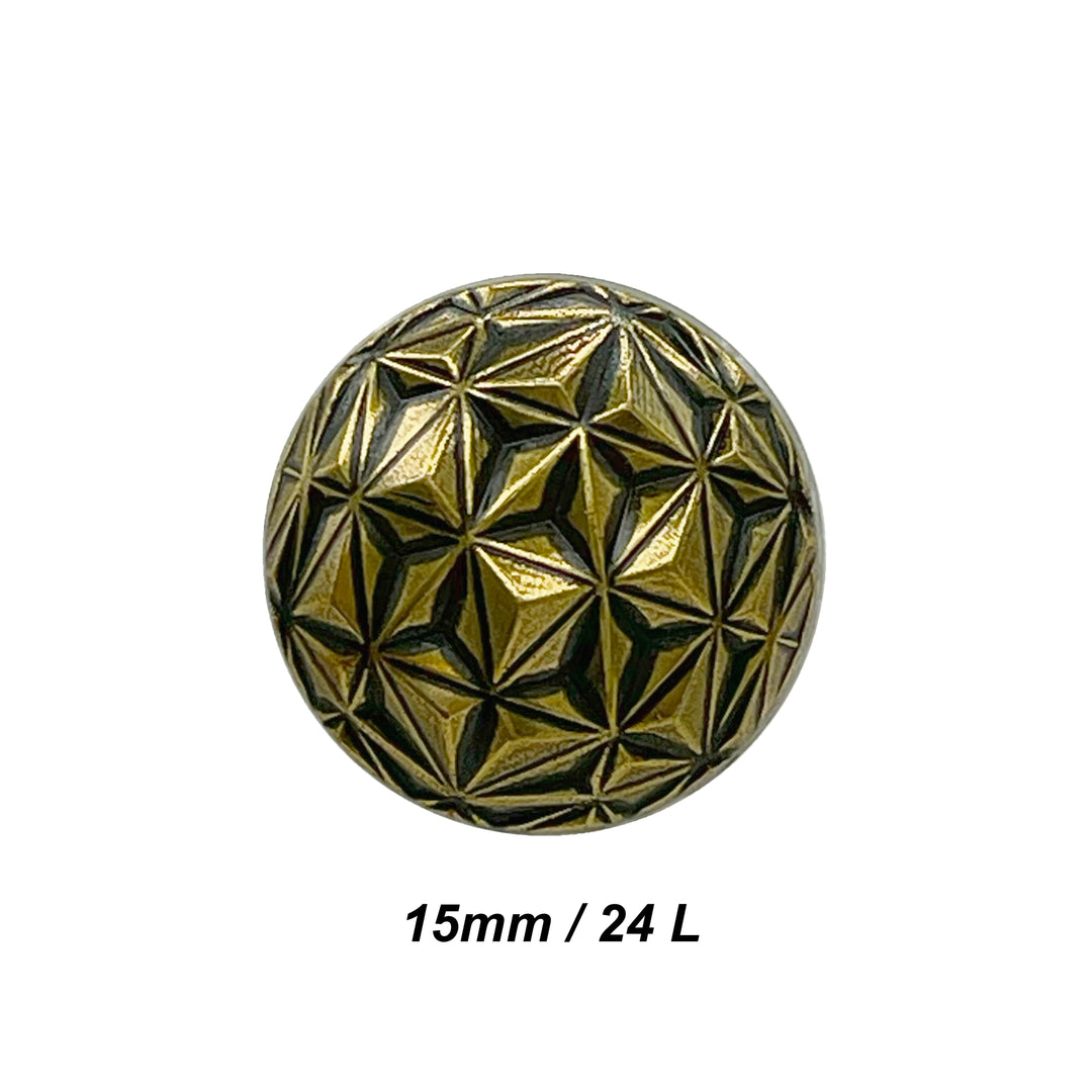 Geometric Metal Buttons for Clothing and Crafts