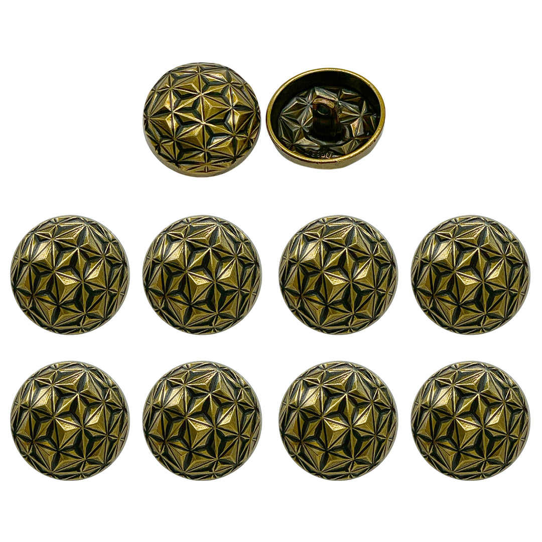 Geometric Metal Buttons for Clothing and Crafts