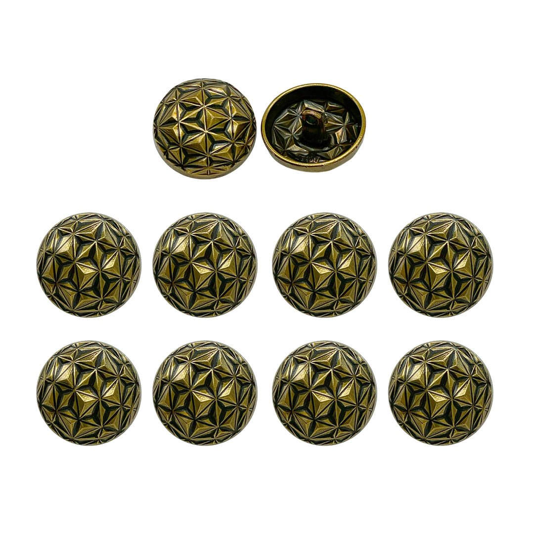 Geometric Metal Buttons for Clothing and Crafts